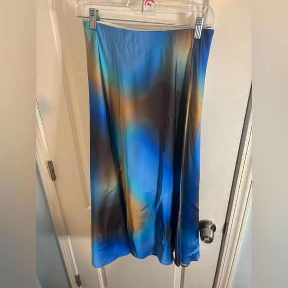 Blue and Orange Midi Skirt - Picture 3 of 7